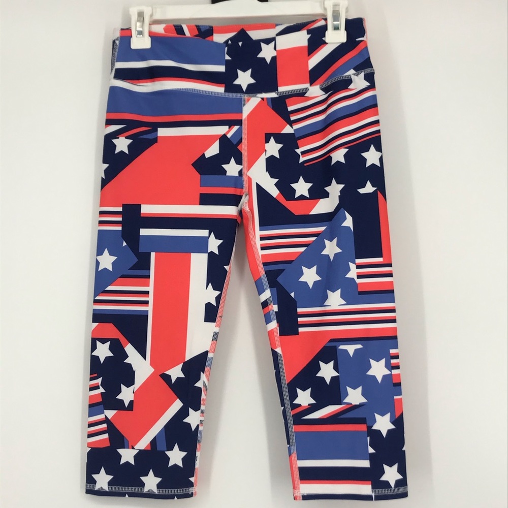 Fabletics Fourth July Theme Capris Legging Size S